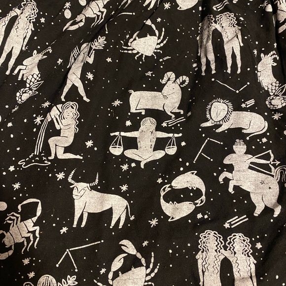 Mod Cloth Mata Traders Horoscope Dress Stars Celestial Retro A-line Black Zodiac - Picture 5 of 5